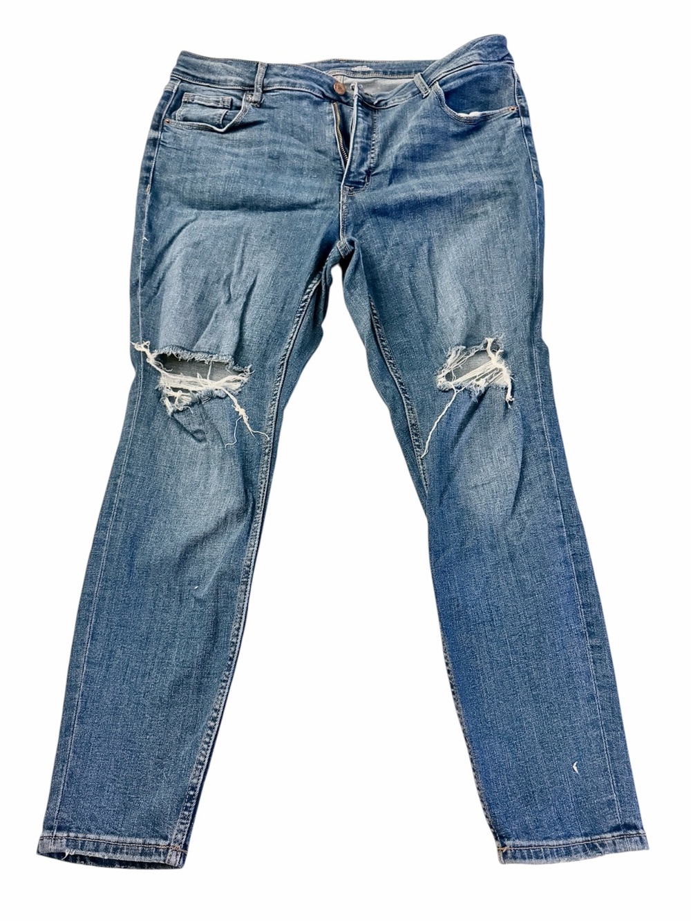 Old Navy Distressed Medium Wash Medium High Super Skinny Rockstar Jeans Size 16S
